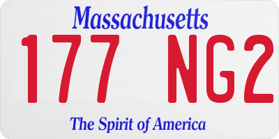MA license plate 177NG2