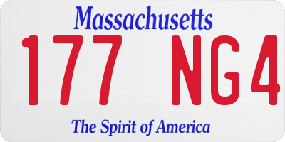 MA license plate 177NG4