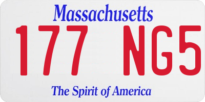 MA license plate 177NG5
