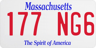 MA license plate 177NG6