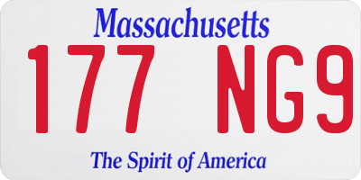 MA license plate 177NG9