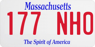 MA license plate 177NH0