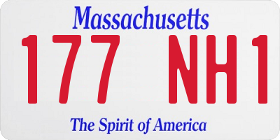 MA license plate 177NH1