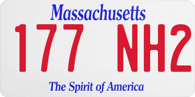 MA license plate 177NH2