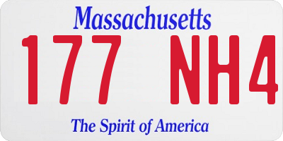 MA license plate 177NH4