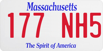 MA license plate 177NH5