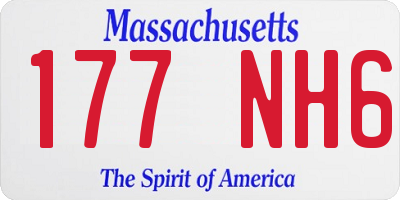 MA license plate 177NH6