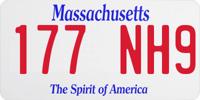 MA license plate 177NH9
