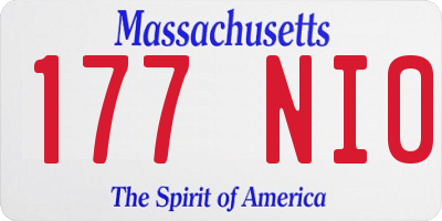 MA license plate 177NI0