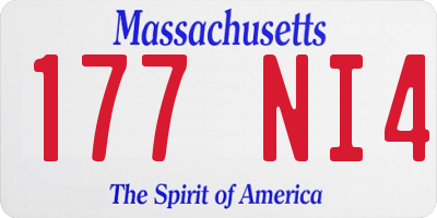 MA license plate 177NI4
