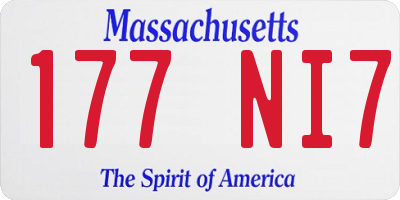 MA license plate 177NI7