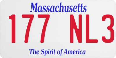 MA license plate 177NL3