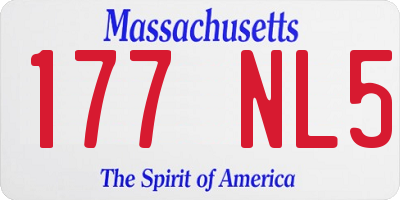 MA license plate 177NL5