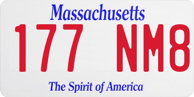 MA license plate 177NM8