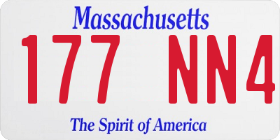 MA license plate 177NN4