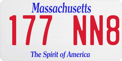 MA license plate 177NN8