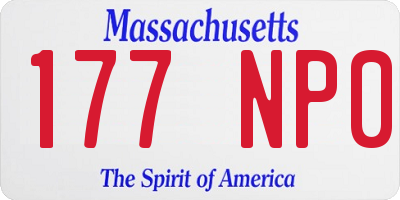 MA license plate 177NP0