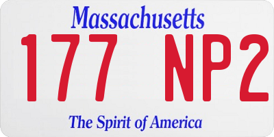 MA license plate 177NP2