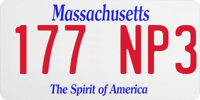 MA license plate 177NP3