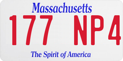 MA license plate 177NP4