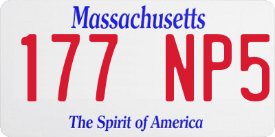 MA license plate 177NP5
