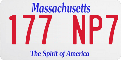 MA license plate 177NP7