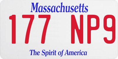 MA license plate 177NP9