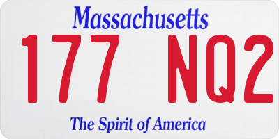 MA license plate 177NQ2