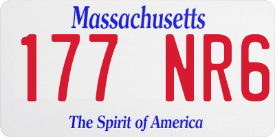 MA license plate 177NR6