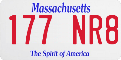 MA license plate 177NR8