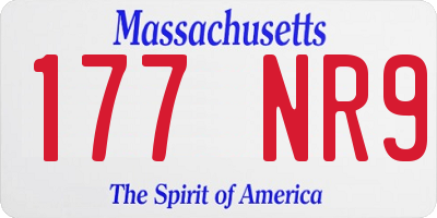 MA license plate 177NR9