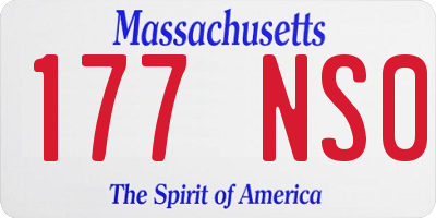 MA license plate 177NS0