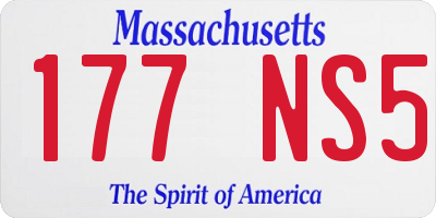 MA license plate 177NS5