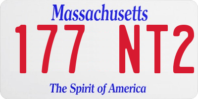 MA license plate 177NT2