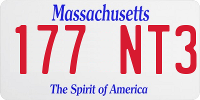 MA license plate 177NT3