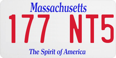MA license plate 177NT5