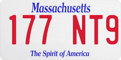 MA license plate 177NT9