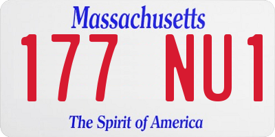 MA license plate 177NU1