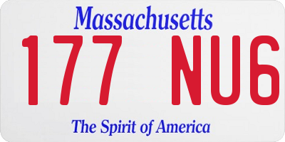 MA license plate 177NU6