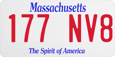 MA license plate 177NV8