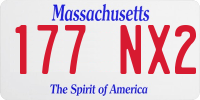MA license plate 177NX2