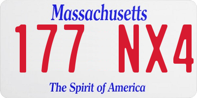 MA license plate 177NX4