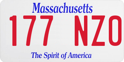MA license plate 177NZ0