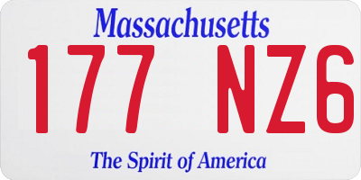 MA license plate 177NZ6
