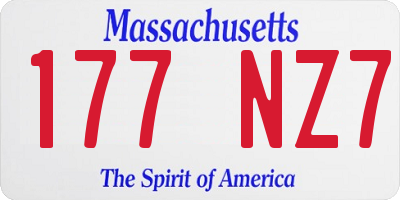 MA license plate 177NZ7
