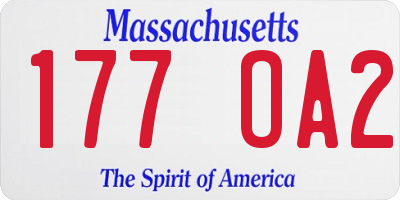 MA license plate 177OA2