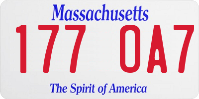 MA license plate 177OA7