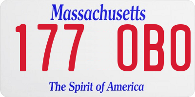 MA license plate 177OB0
