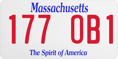 MA license plate 177OB1