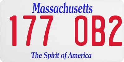 MA license plate 177OB2